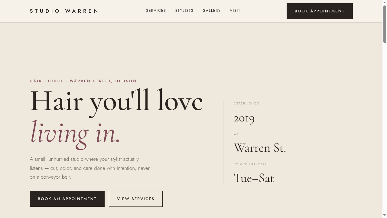 Studio Warren website preview